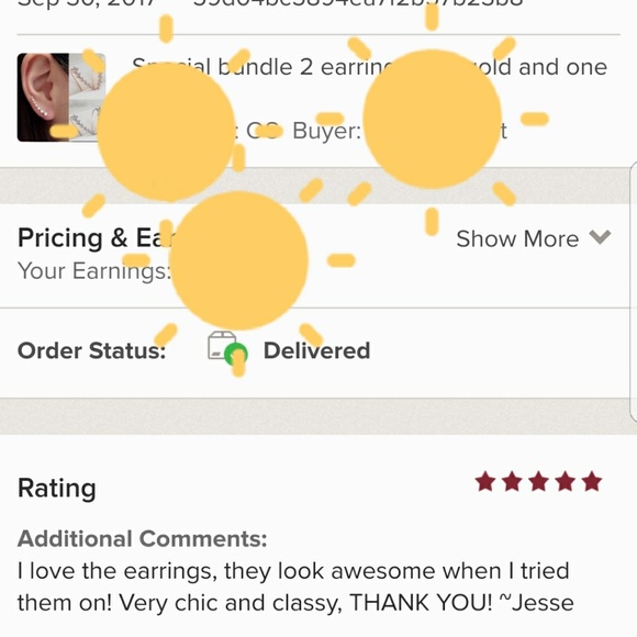 5⭐RATED silver and gold crystal earrings - Picture 4 of 4